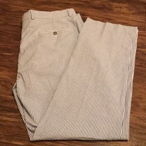 Men's Flat Front Seersucker Dress Pants